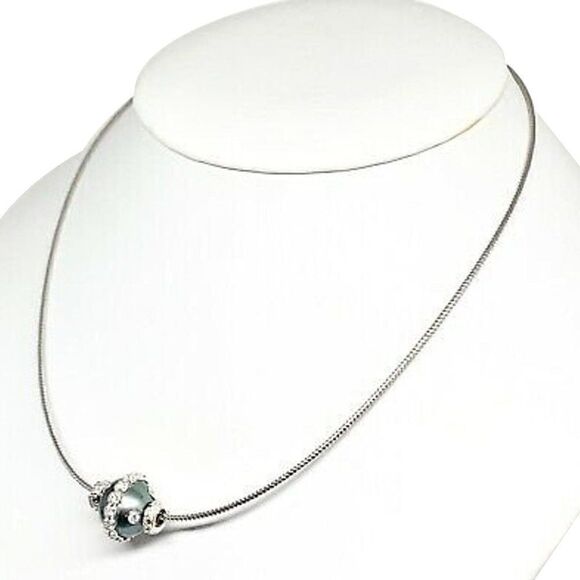 Diamond Tahitian Pearl Necklace 0.60 CT 14k Gold 13 mm Certified $4,950 915320 - Picture 4 of 8